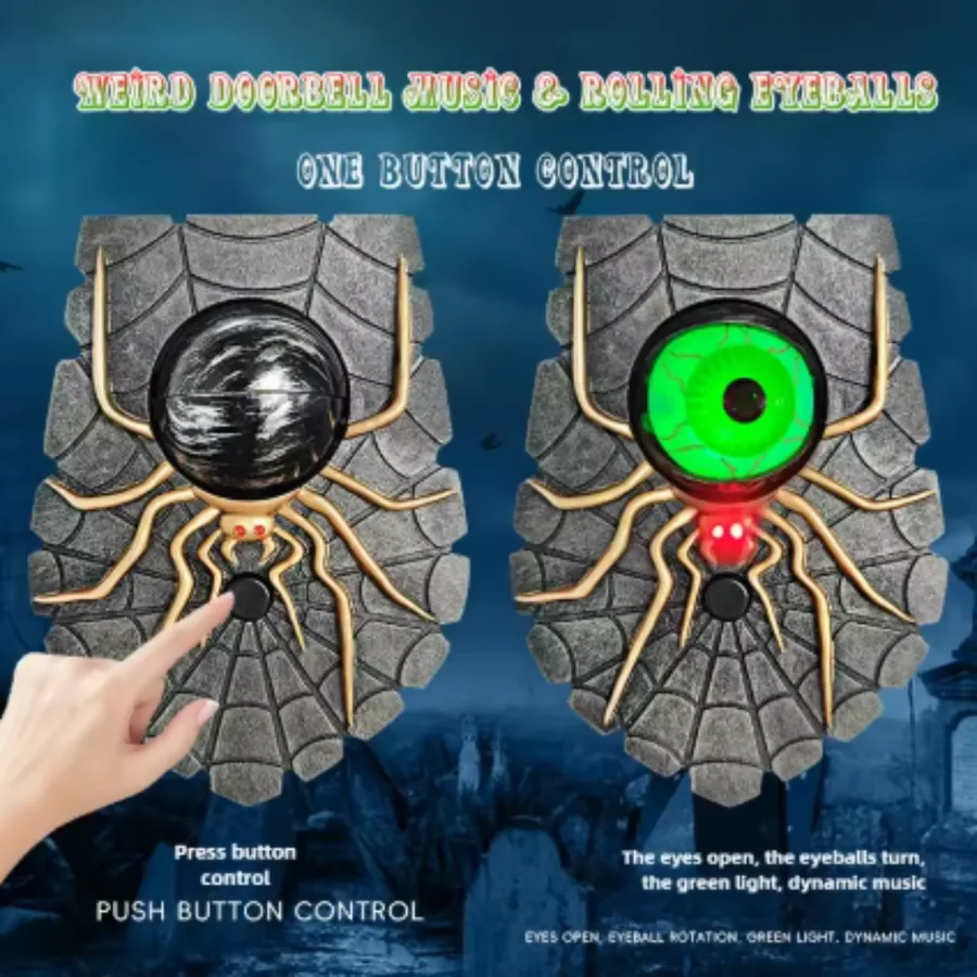 Glowing Spider Eyeball Doorbell Sound Prop — wholesale Home & Décor by the case
