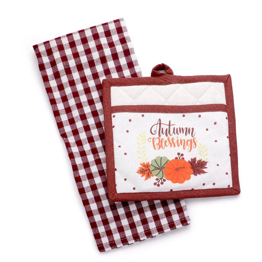 Fall-Themed Kitchen Towel with Unique Message Pumpkin — wholesale Kitchen & Drinkware by the case