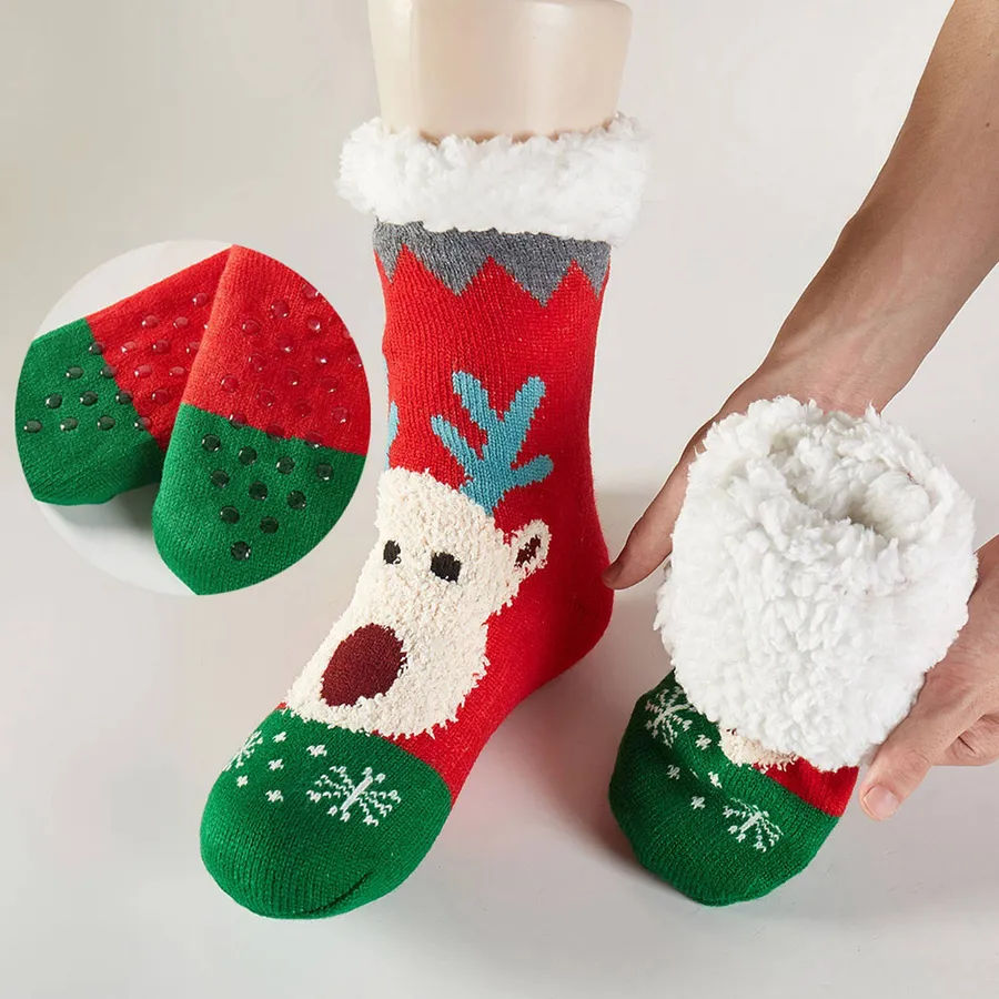 Christmas Style Pattern Crew Socks Comfy Thermal Casual Wer — wholesale Seasonal & Holiday by the case