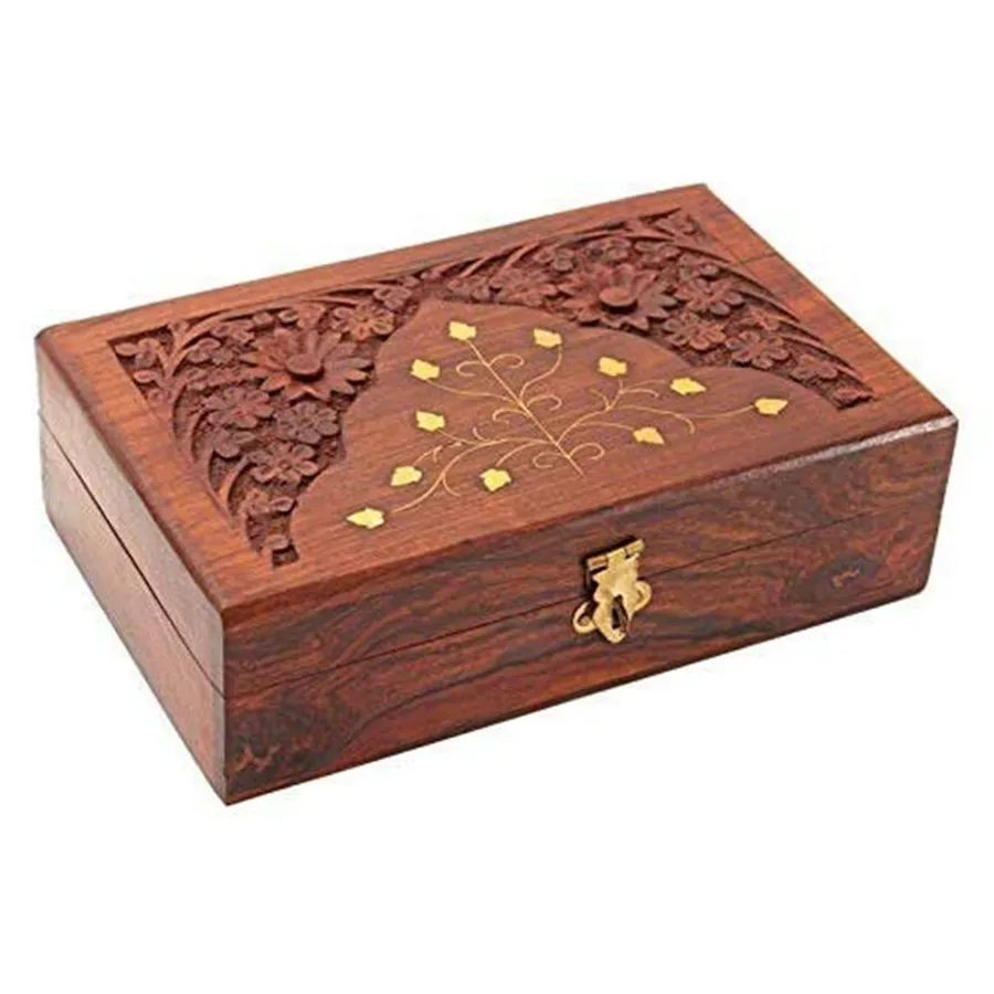 Wooden Decorated Brass Box — wholesale Home & Décor by the case