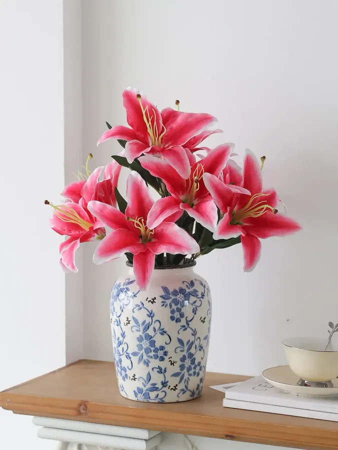 Royal Bloom 9-Head Lily Branch - Assorted — wholesale Home & Décor by the case