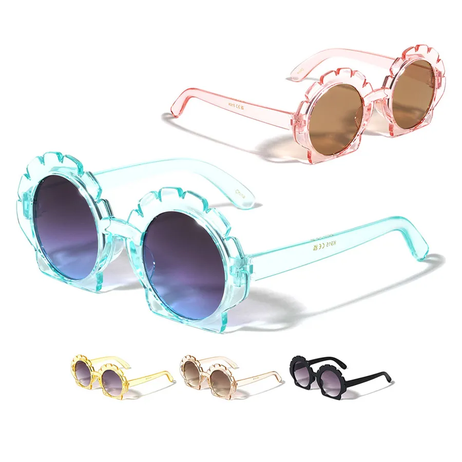 Rhinestone & Flower Decor Round Frame Boho Fashion Glasses — wholesale Home & Décor by the case