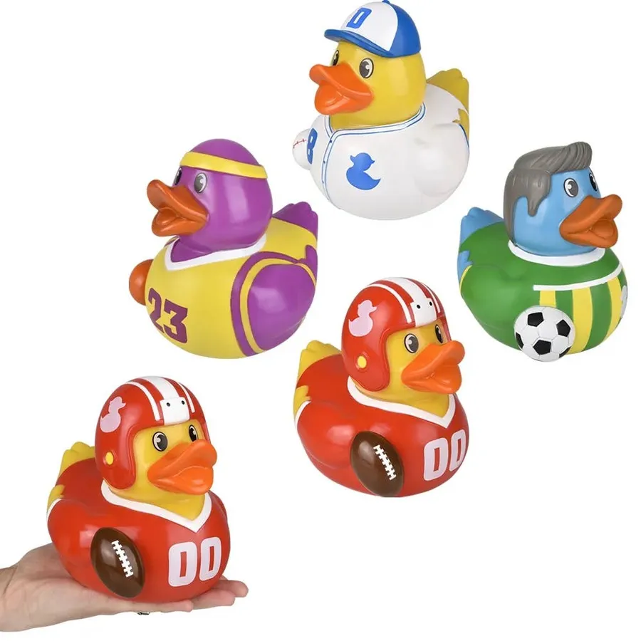 Sports Themed Rubber Duckies Kids Toy - Assorted — wholesale Toys & Games by the case