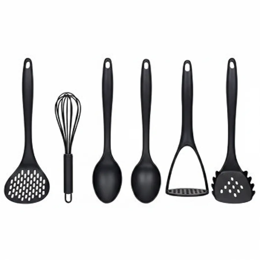 Kitchen Utensil Set - Non-Stick Cooking Tools, Black, 5-Piece — wholesale Kitchen & Drinkware by the case