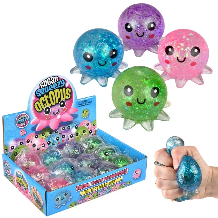 Squishy Sugar Octopus Sensory Toy - Fidget Stress Ball for Kids — wholesale Fidgets & Sensory by the case