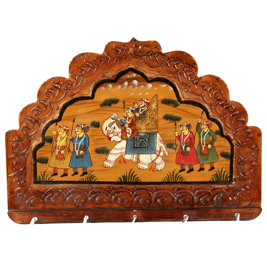 Wooden Floral Frame Key Holder For Wall Bulk — wholesale Home & Décor by the case