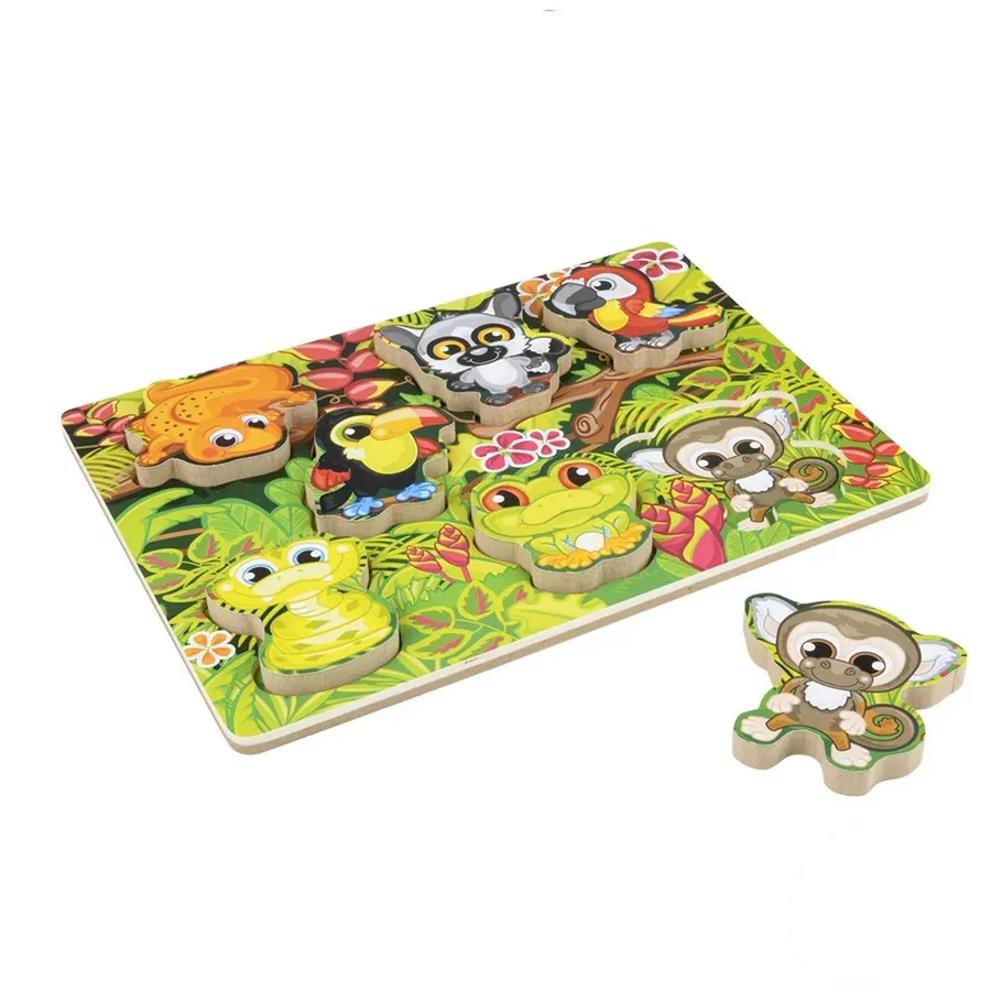 Chunky Rainforest Puzzle Game For Kids Stocking Stuffer — wholesale Toys & Games by the case