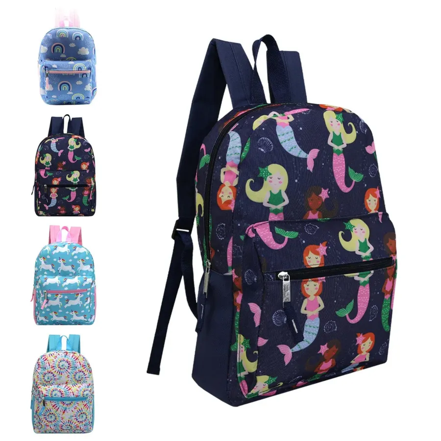 Kids Easter Backpack - Assorted Spring Prints, 15-Inch, 24-Pack — wholesale Seasonal & Holiday by the case