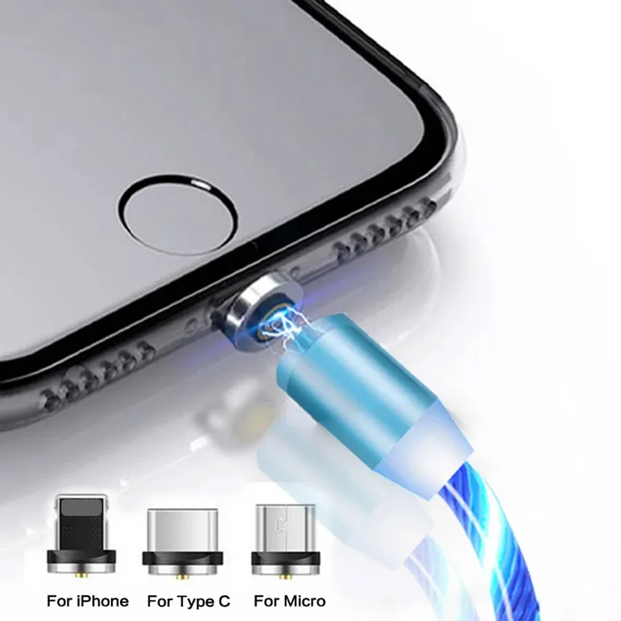 3-in-1 Glow Charge Magnetic Cable Assorted — wholesale Tech & Gadgets by the case