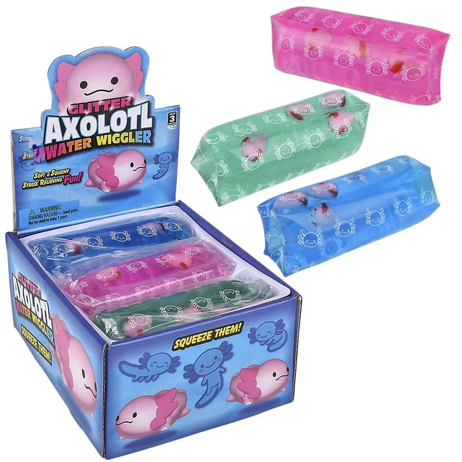 Squishy Axolotl Water Wiggler Toy - Assorted — wholesale Plush & Squishies by the case