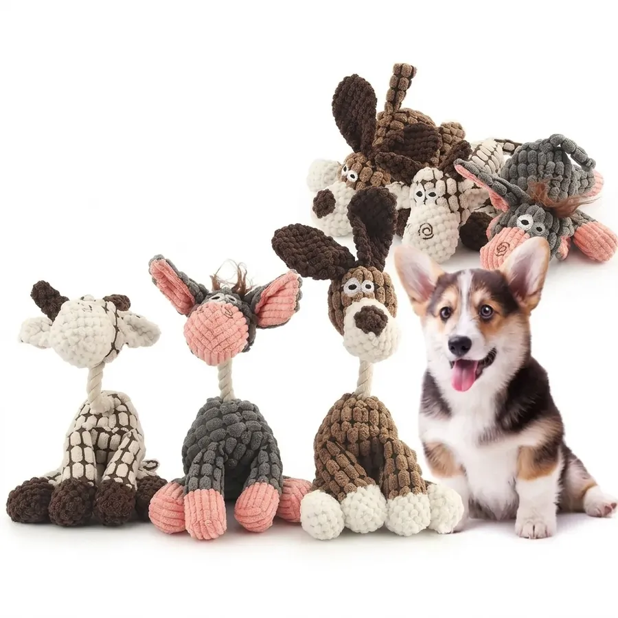 Squeaky Plush Puppy Chew Toys – Teething Play Set — wholesale Plush & Squishies by the case