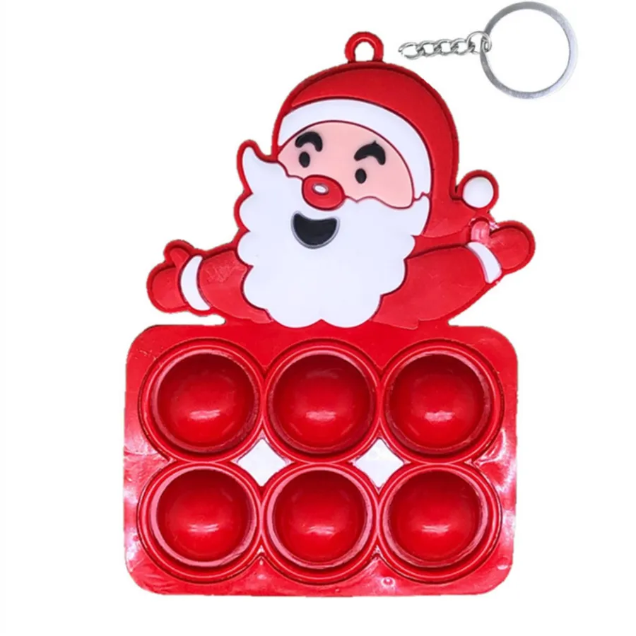 Fidget Sensory Toy Kids Rainbow Christmas Bubble Press Keychain — wholesale Fidgets & Sensory by the case