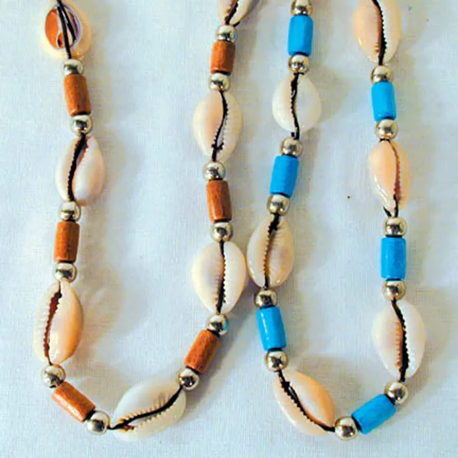 Real Cow Sea Shell - 18 Inches Necklace With Bead - Assorted — wholesale Apparel & Accessories by the case