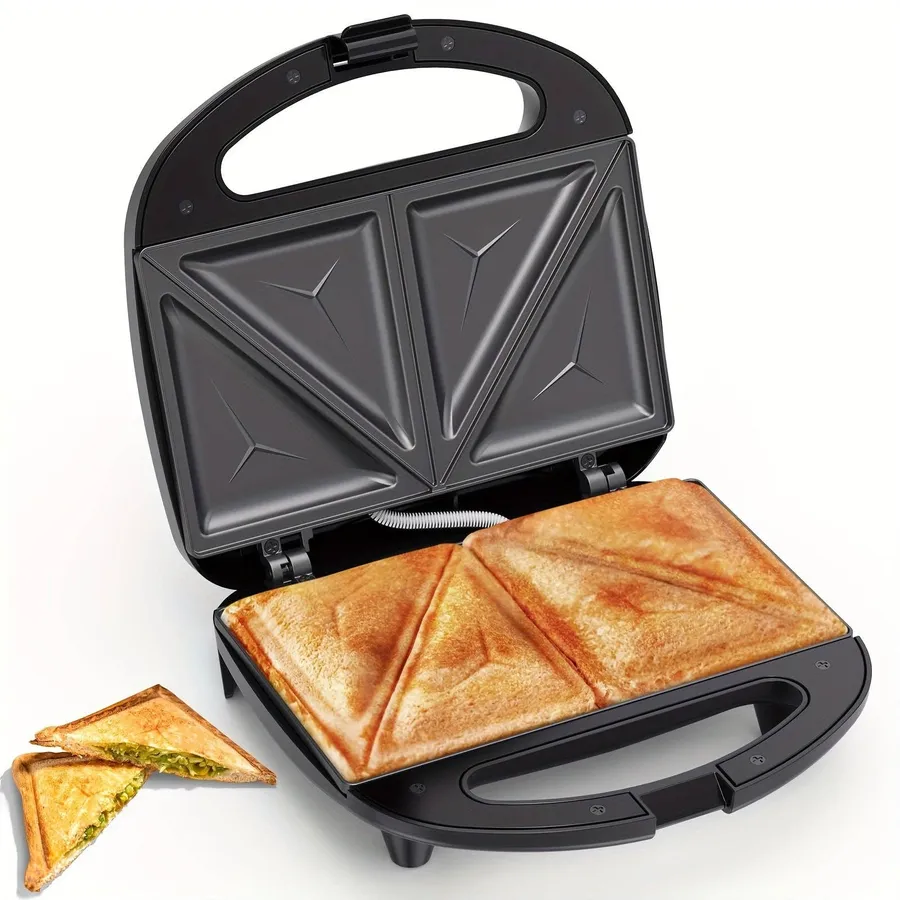 0907GG ABS07 Sandwich Maker with Triangle Plates, 2 Slice Non-Stick Grilled Cheese Maker, Indicator Lights, Cool Touch H — wholesale Kitchen & Drinkware by the case