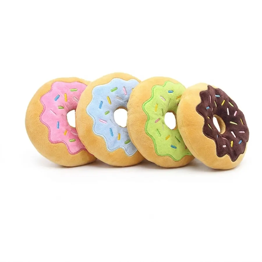 Dog Squeaky Plush Donut Toy Bulk Pet Gift Impulse Buy — wholesale Plush & Squishies by the case