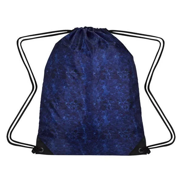 Sports Drawstring Backpack - Riptide Water-Camo, Water-Resistant — wholesale Bags & Backpacks by the case