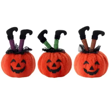 Witch Boots Legs & Pumpkin Plush In Bulk - Assorted Decor — wholesale Plush & Squishies by the case