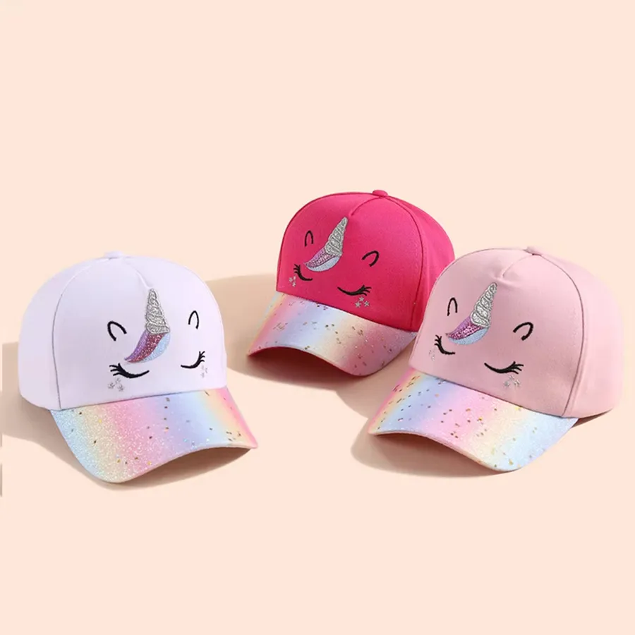 Cute Cartoon Unicorn Patterned Baseball Caps - Assorted — wholesale Apparel & Accessories by the case