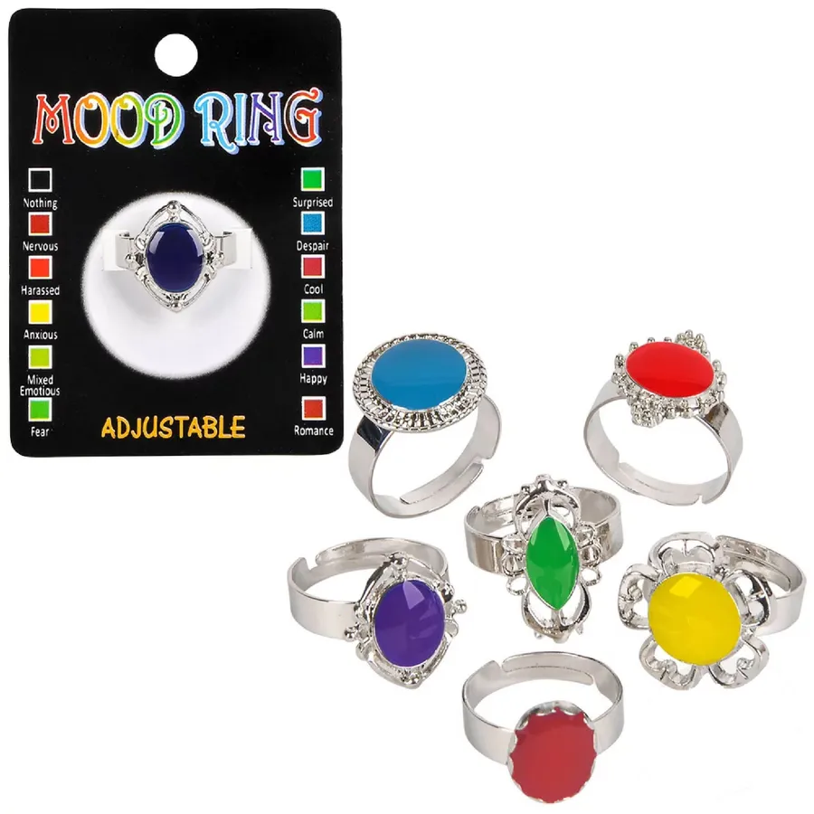 Color Changing Mood Ring - Adjustable Band, Bulk Pack of 24 — wholesale More Wholesale Goods by the case
