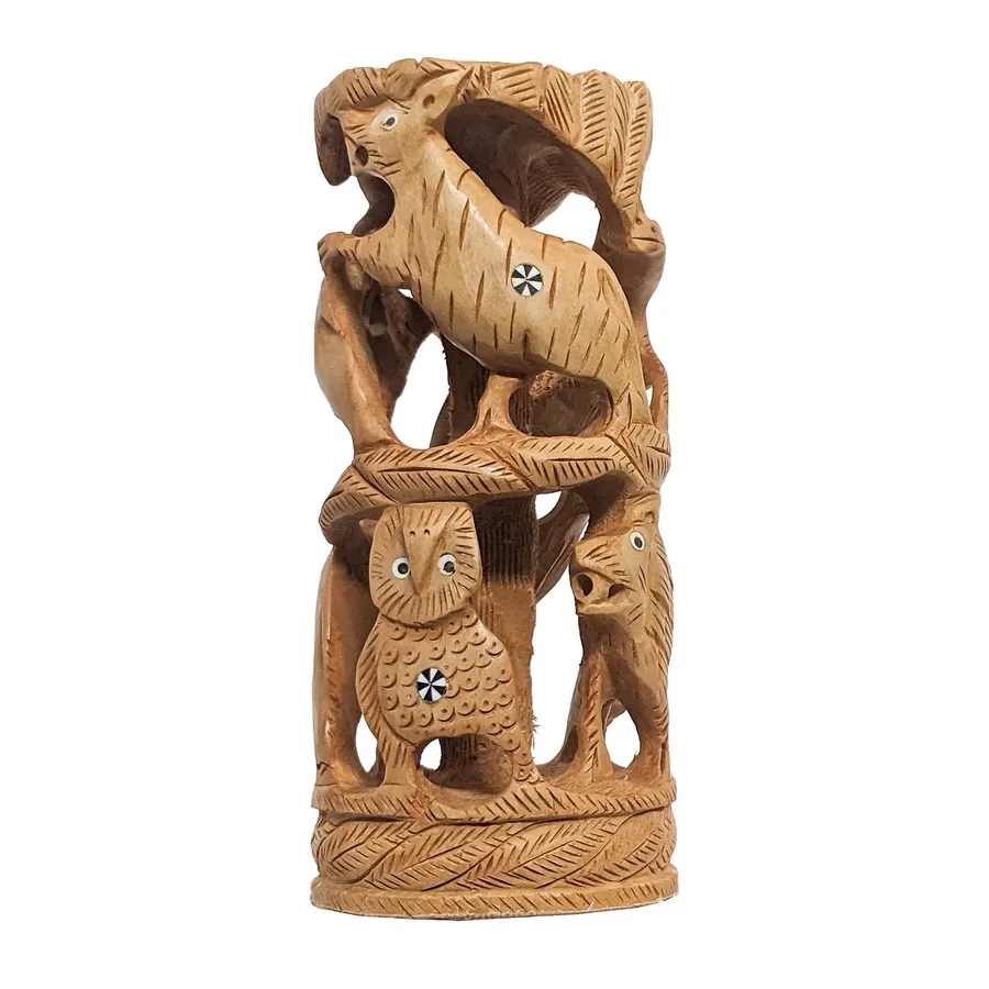 Wooden Animal Figurine - Handcrafted Multi-Animal Forest Statue, 8-Inch — wholesale Home & Décor by the case