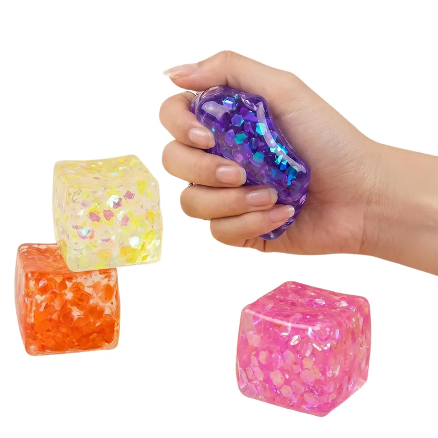 Glitter Ice Cube Squeeze Squishy Fidget Kids Toy — wholesale Fidgets & Sensory by the case