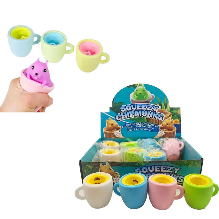 Chipmunks Squeeze & Fidget Kids Toy- Assorted — wholesale Fidgets & Sensory by the case
