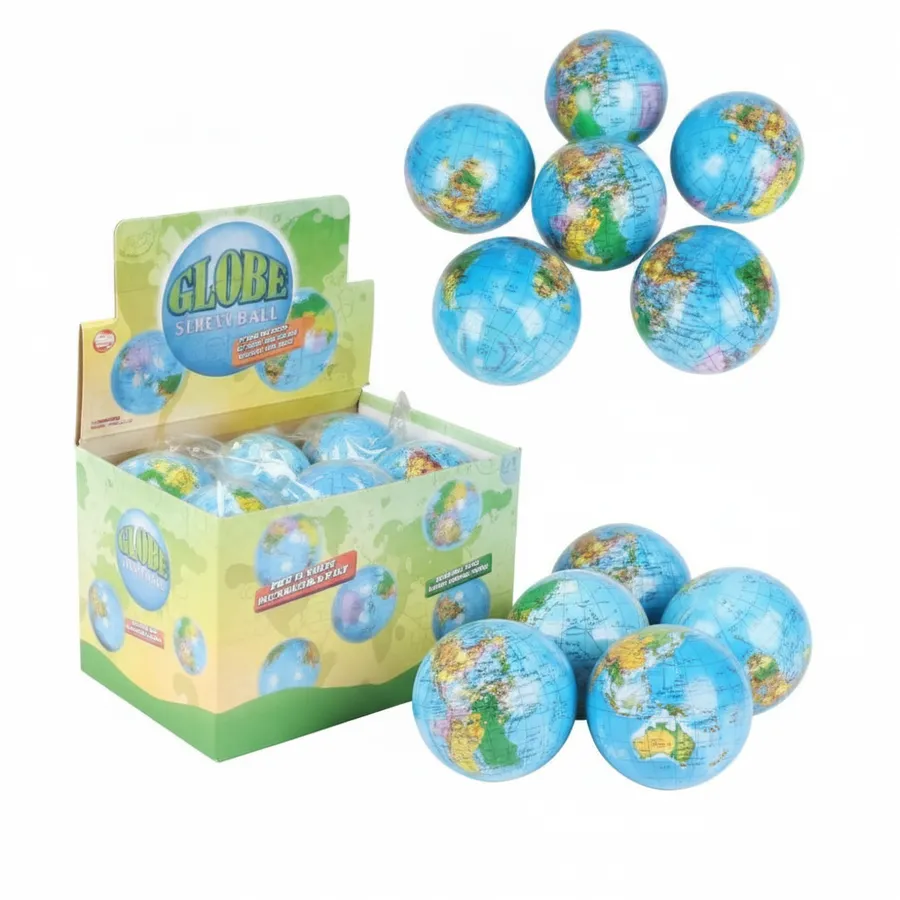 3" Globe Stress Ball - Earth Squishy Toy for Sensory Play and Fidget Relief — wholesale Fidgets & Sensory by the case