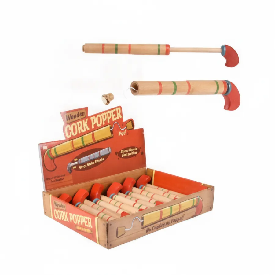 Classic 8-Inch Wooden Pop Gun Toy - Retro Novelty Toys for Kids Party Favors and Prizes — wholesale Party & Gifts by the case