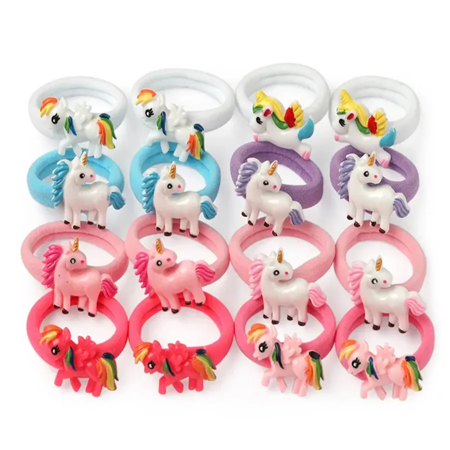 Rainbow Unicorn Toy Rings Silicone Rubber Rings for Girls — wholesale Toys & Games by the case