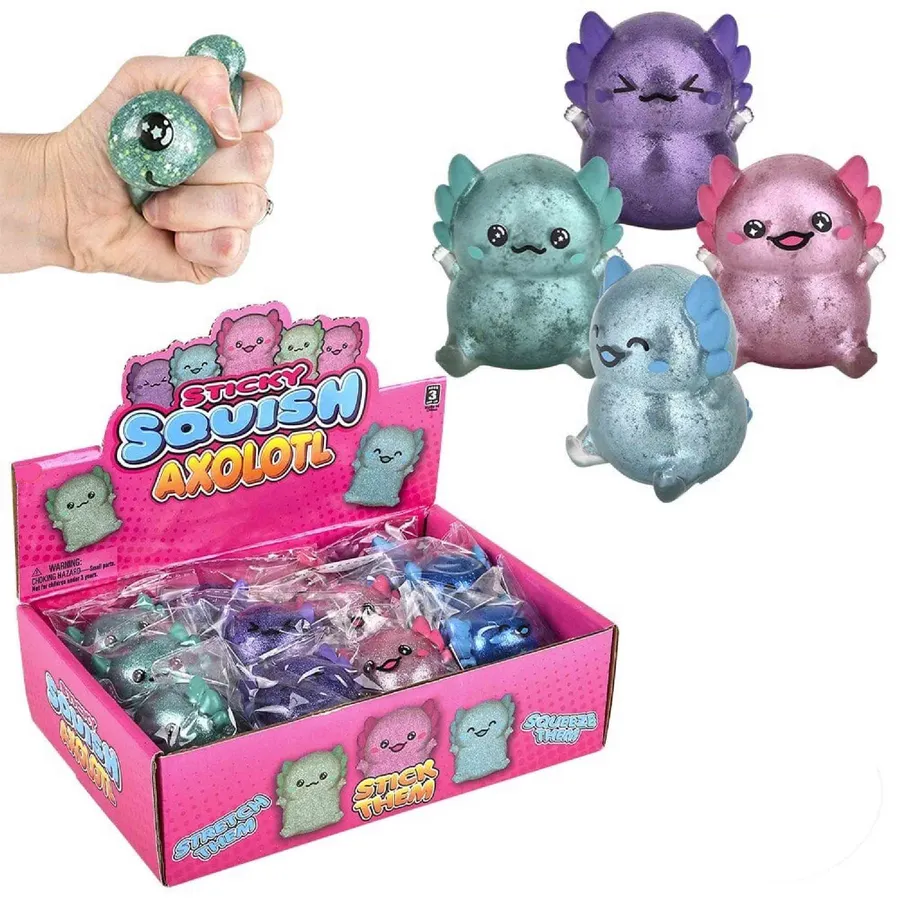 Axolotl Squishy Sticky Kids Toys- In Bulk — wholesale Plush & Squishies by the case