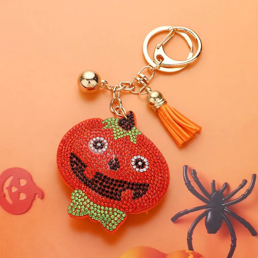 Attractive Bling Pumpkin Keychain — wholesale Keychains & Charms by the case