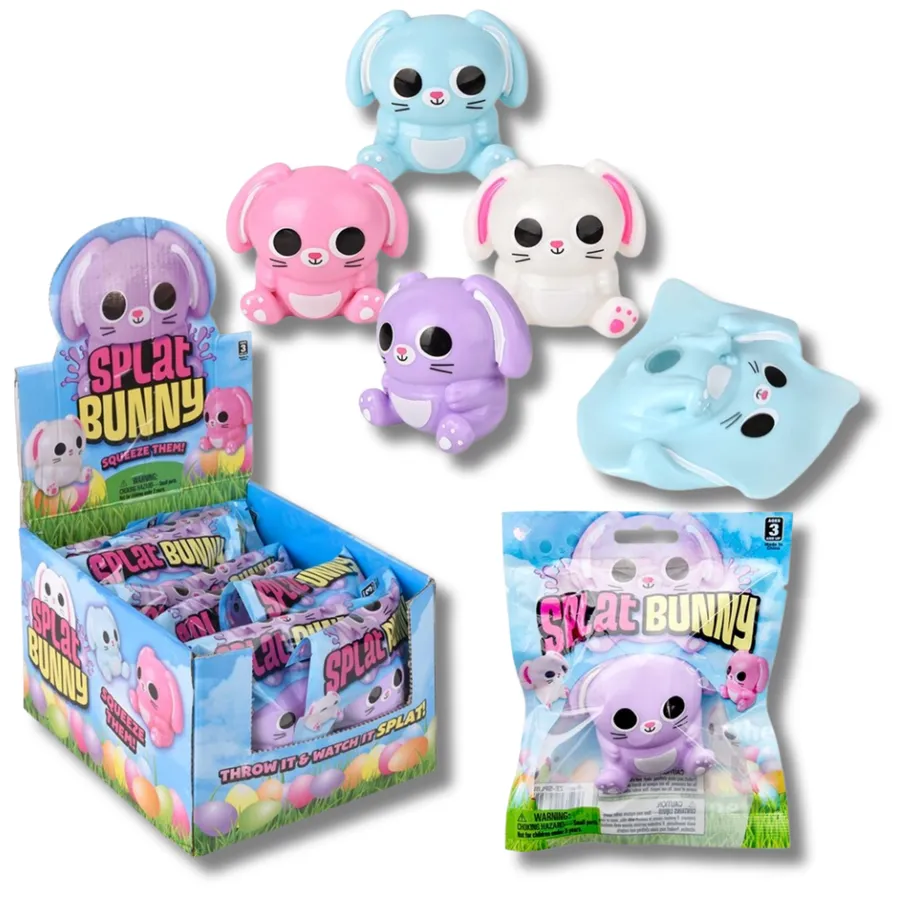 Easter Splat Bunny Squeeze Fidget Kids Toy- Assorted — wholesale Fidgets & Sensory by the case