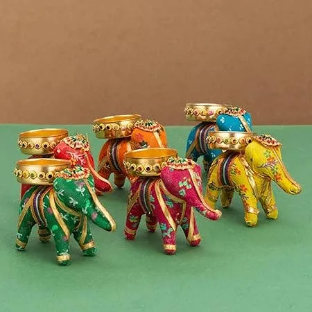 Handcrafted Recycled Elephant Tealight Holders - Assorted — wholesale Toys & Games by the case