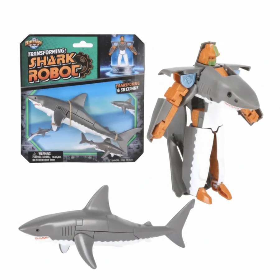Great White Shark Robot Action Figure - Kids Novelty Toy for Imaginative Play — wholesale Toys & Games by the case