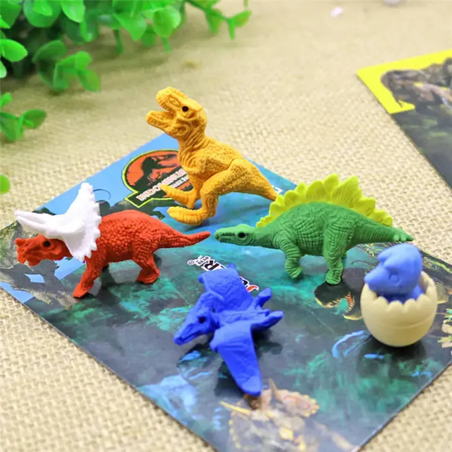 Mix Dinosaur Eraser Set For Back To School Kids — wholesale Stationery & Office by the case