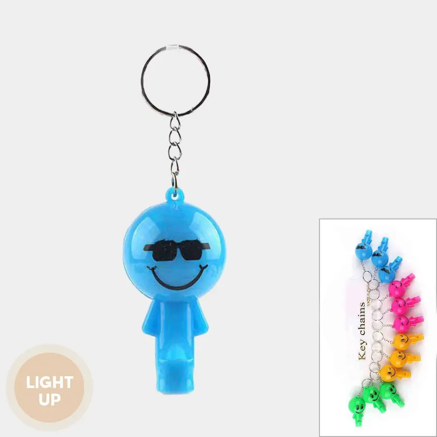 Light Up Emoji Man Keychains For Gifts In Bulk — wholesale Keychains & Charms by the case