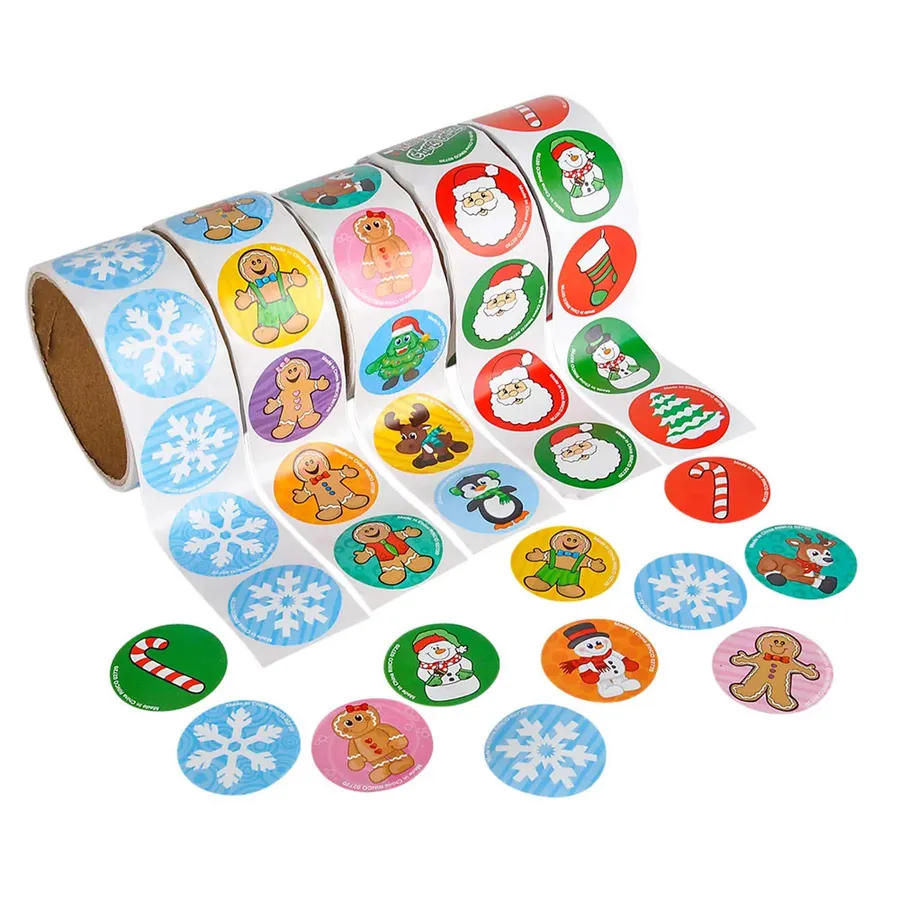 Holiday Sticky Sticker Roll- Assorted — wholesale Seasonal & Holiday by the case