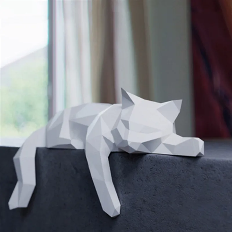 Geometric Lying Cat Sculpture – Desk & Room Décor — wholesale Home & Décor by the case