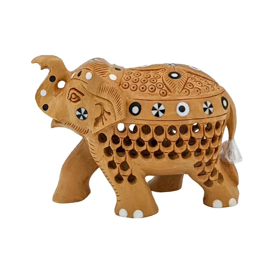 Mesmerizing Jali Trunk Up Carved Elephan Keeraft Home Gifts — wholesale Home & Décor by the case