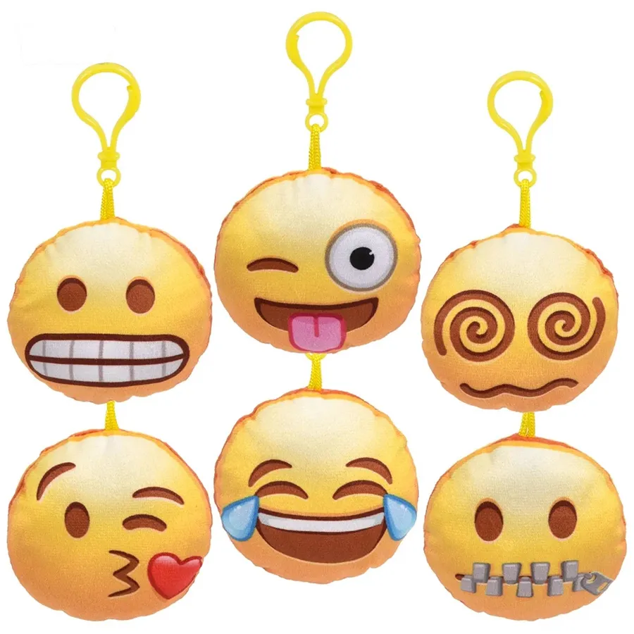 Emoji Face Backpack Clip On Keychain - Assorted — wholesale Keychains & Charms by the case