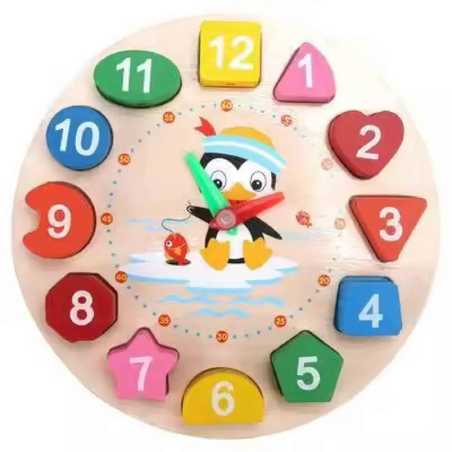 Wooden Puzzles Clock Educational Toy - Back to School — wholesale Home & Décor by the case