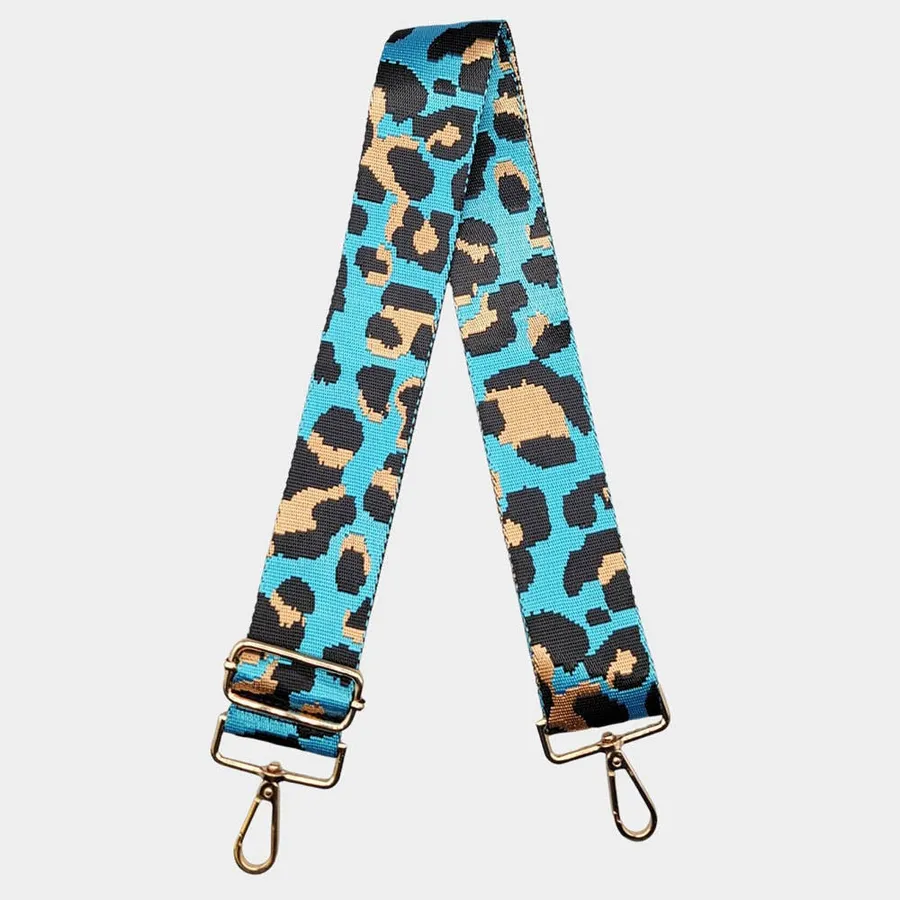 Leopard Patterned Blue Color Stylish Handbag Strap — wholesale Bags & Backpacks by the case