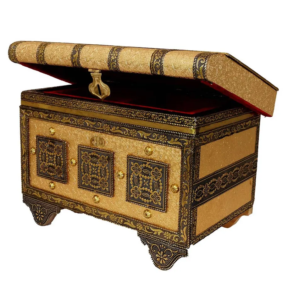 Wooden Decorative Box - Hand-Carved Regal Pitari Keepsake Chest — wholesale Home & Décor by the case
