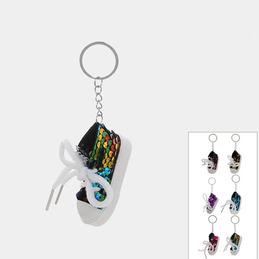 Sequin Mini Sneakers Keychains For Kids In Bulk — wholesale Keychains & Charms by the case
