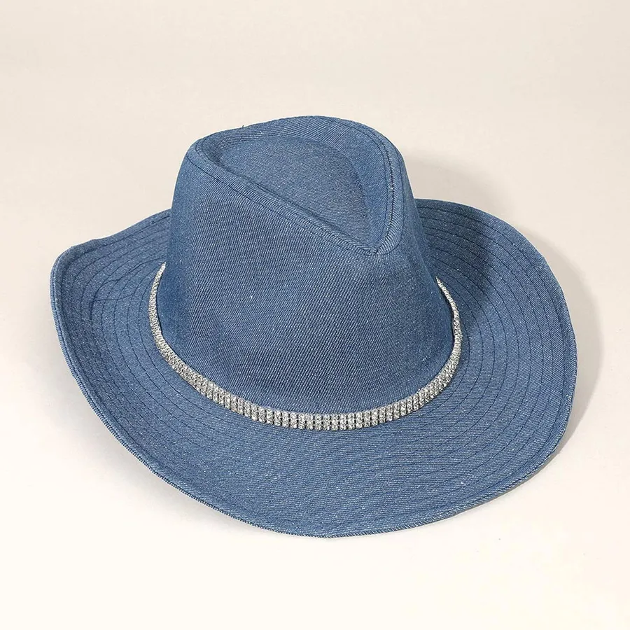 Rhinestone Paved Fedora Band Unisex Hat — wholesale Apparel & Accessories by the case