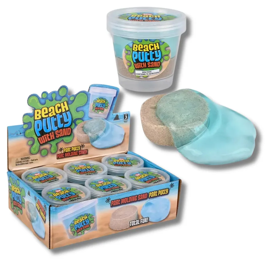 Sensory Toy Beach Putty Set of 6 - Calming Kids Fidget Desk Toy — wholesale Fidgets & Sensory by the case