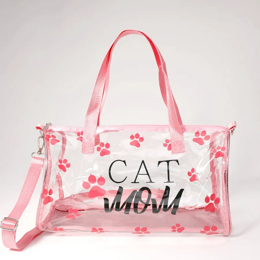 Clear Crossbody Bag - Transparent Paw Print Purse — wholesale Bags & Backpacks by the case
