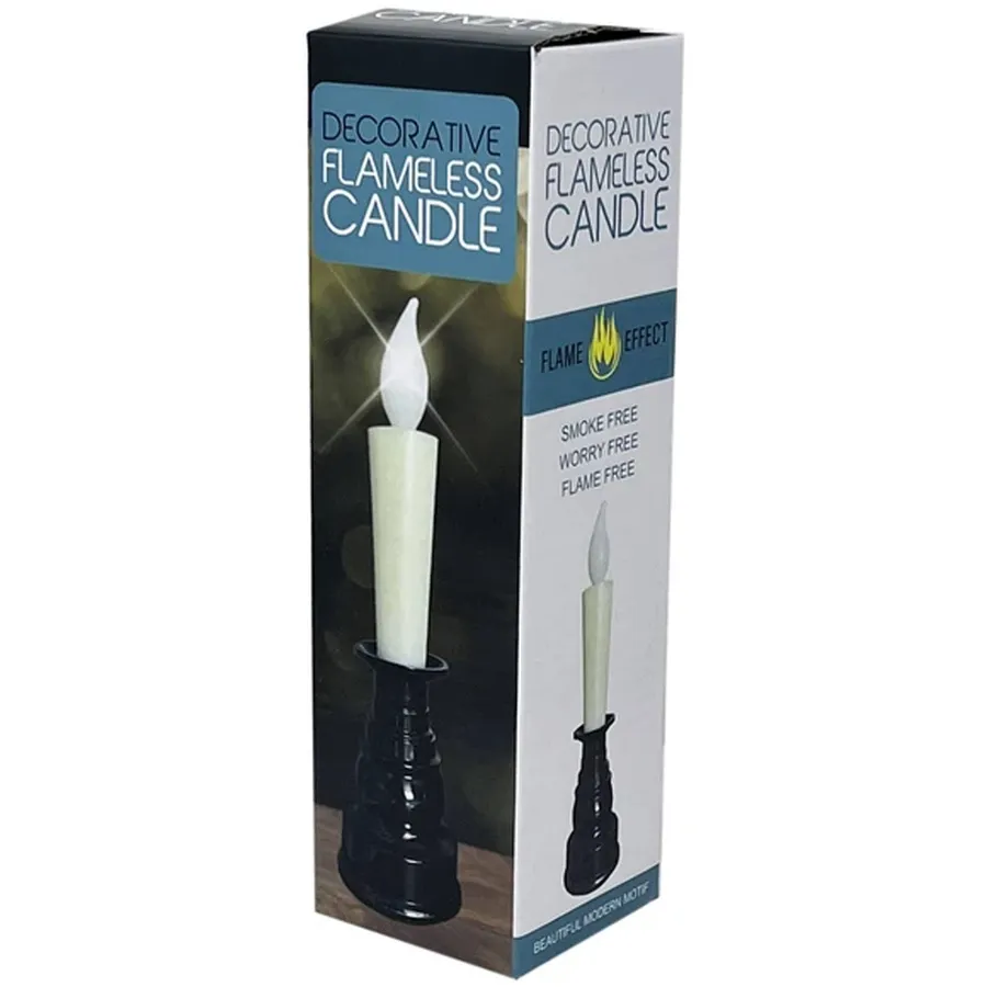 FakeFlame Taper Candle and Base Home Décor — wholesale Home & Décor by the case