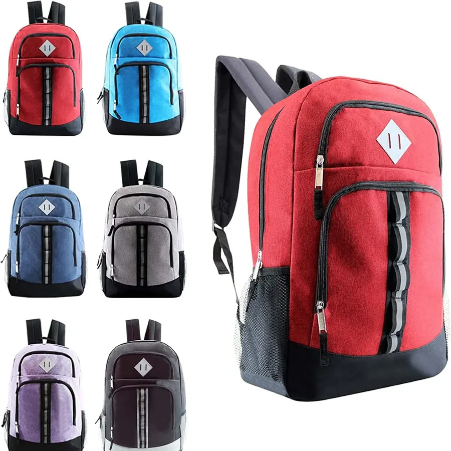 Bulk School Backpacks - Assorted Colors, 18-Inch (Case of 24) — wholesale Bags & Backpacks by the case