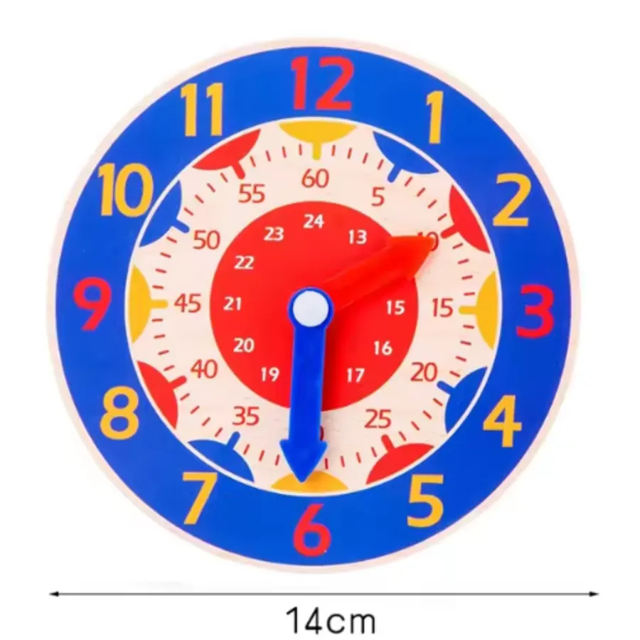 Wooden Learning Clock Toy for Kids Time Teaching Tool — wholesale Home & Décor by the case